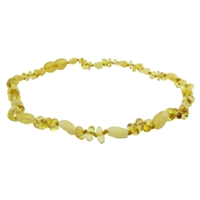 The Amber Monkey Polished Baltic Amber 21-22 inch Necklace - Lemon Baroque Milk Bean