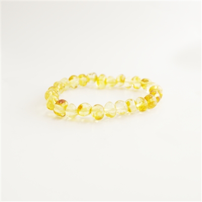 The Amber Monkey Baltic Amber 7-8 inch Bracelet- Lemon Screw