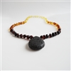 The Amber Monkey Polished Baltic Amber & Aroma Diffusing 17-18 inch Necklace - Rainbow Pendant