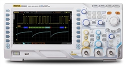 Rigol DS2202A 200 MHz, 2 Channel Oscilloscope with 2 GSa/sec and 14 million memory points standard as well as low noise front end (500 uV/div) and 65,000 frames of waveform recording all with a vibrant 8 inch display. 50 Ohm input included.