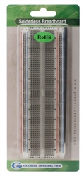 Global Specialties GS-830T Solderless Breadboard, 830 Tie Points, Transparent, Rohs