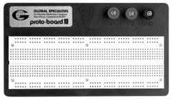 Global Specialties PB-10 Externally Powered Breadboard, 840 Tie-points, w plastic backplate