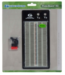 Global Specialties PB-101T Externally Powered Breadboard, 1260 Tie Points, Transparent, ROHS