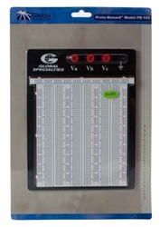 Global Specialties PB-103 Externally Powered Breadboard, 2250 Tie-points, with metal backplate