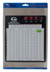 Global Specialties PB-104 Externally Powered Breadboard, 3060 Tie-points, with metal backplate