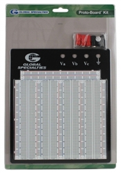 Global Specialties PB-104E Externally Powered Breadboard, 3060 Tie-points, w aluminum bckplate