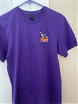 Elmer's CheeWees logo on purple t-shirt