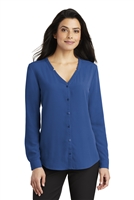 Ladies Long Sleeve Button-Front Blouse by Port Authority