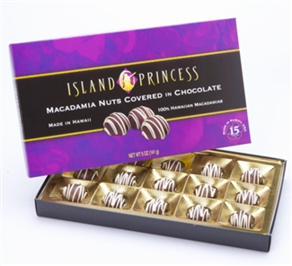 Kahakea Milk Chocolate Covered Macadamia Nuts with White Drizzle Gift Box