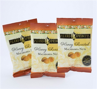 Honey Roasted Macadamia Nuts 2.5oz Snack Bags