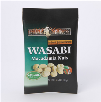 Wasabi Macadamia Nuts 2.5oz Snack Bags