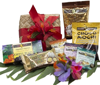 Just a Little Aloha Gift Basket - Comes with 7 snack Bags of our top sellers