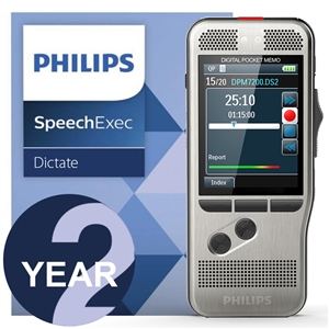 Philips DPM7200/02 Digital PocketMemo with SpeechExec Standard v.11 2 Year License