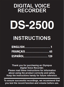 Olympus DS-2500 User Manual