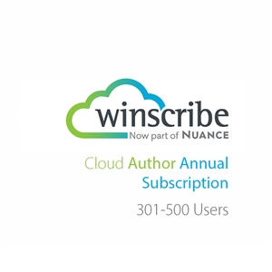 Nuance Winscribe Cloud Author Annual Subscription (301-500 Users)