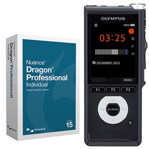 Olympus DS-2600 Digital Voice Recorder with Dragon Professional Individual