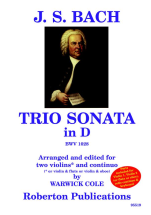 BACH, Johann Sebastian - Trio Sonata in D Bwv 1028 (Cole). ROBERTON - Ensemble - Mixed