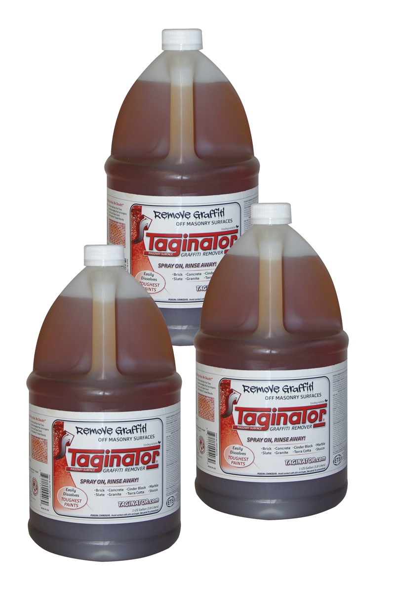 Taginator graffiti remover in 1 Case of Quarts 192 oz. is our heavy duty  formula for removing paint from stone and masonry. This graffiti removal  product is preferred by Cities, towns and