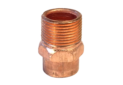 Male Adapter, Copper, 1" sweat x 1" MPT fittings