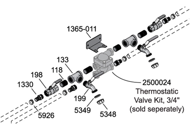 3/4" Thermostatic Valve Fittings Kit