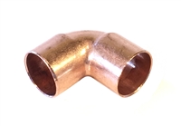 90° Elbow, Copper Pipe, 1" x 1" sweat fittings