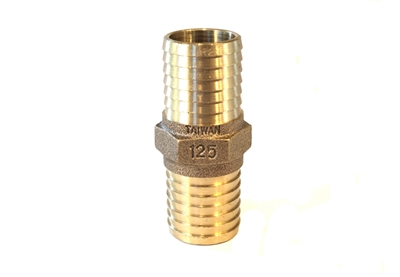 PEX Coupling, Brass, 1-1/4" barb x 1-1/4" barb