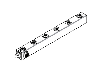 Manifold, (2) 1-1/4" Inlets x (6) 3/4" Outlets x (2) 1-1/4" bungs