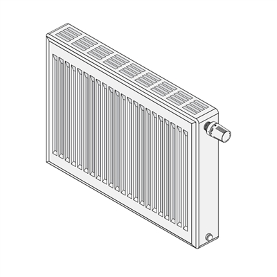 Panel Radiator, 32" x 16", 3,789 Btu/hr