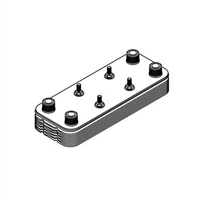 Plate Heat Exchanger, 5x12 x 30 plates, 1" Ports