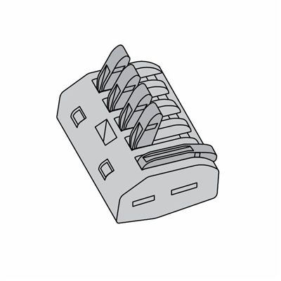 Lever Nut Electrical Connector, 2 Lever, 24-12AWG