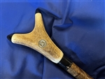 Stag Antler  Thumbstick with Silver Thistle