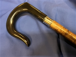 Hand Carved Black Horn Crook (Half ) Turned Nose)