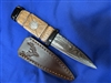 Whisky Cask Oak & Damascus Steel Sgian