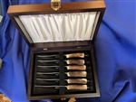 Antler Handled Steak Knives ( Cased  Set of 6 )