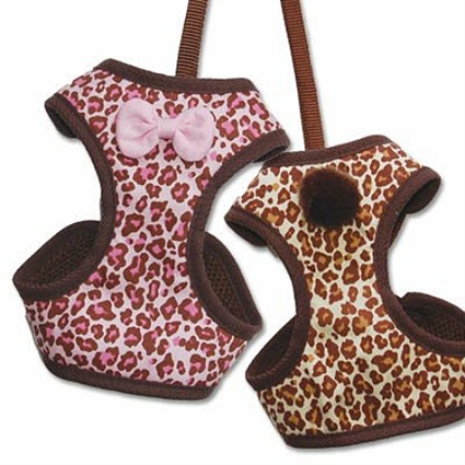 Leopard Print Cat Harness with leash