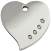 Stainless Steel Dog Cat Tags | Diamante Heart