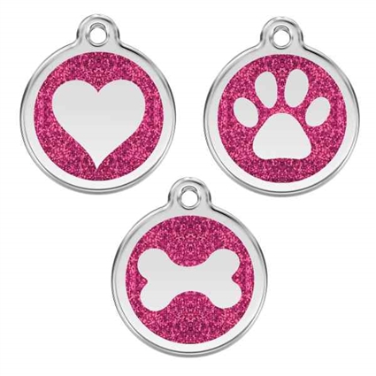 Gold Glitter Stainless Steel Pet ID Tag