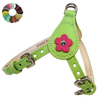 Ellie Flowers Leather Step-In Dog Harness
