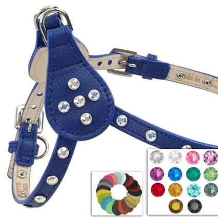 Leather Step-In Dog Harness | Custom Crystal Bling