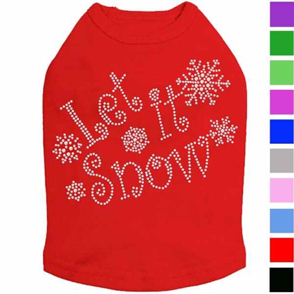 Let it Snow Rhinestone Dog Shirt