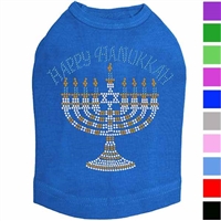 Happy Hanukkah Rhinestone Dog Shirt