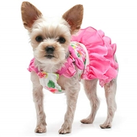 Pink Floral Flounce Summer Dog Dress
