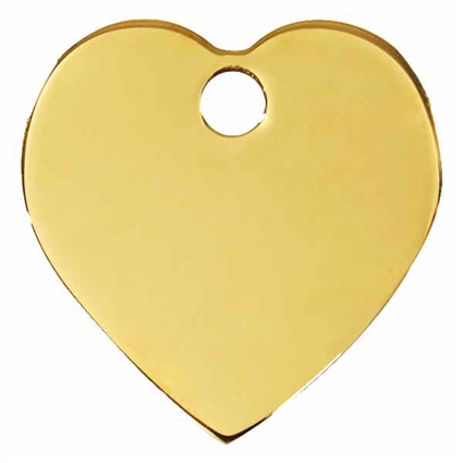 Brass Heart Pet ID Tags