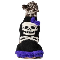 Purple Bow Skull Dog Sweater