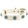 Turquoise and Leather Dog Collar
