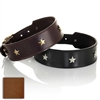 Stately Stars Leather Dog Collar