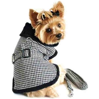 Classic Houndstooth Designer Dog Coat