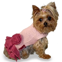 Pretty in Pink Alpaca Small Dog Sweater Dress