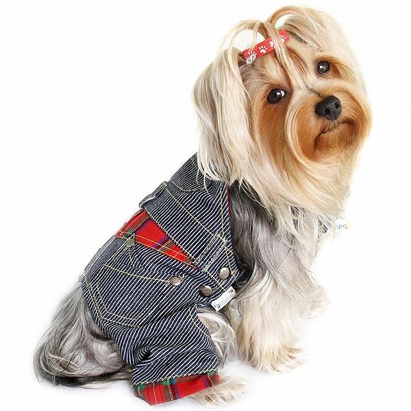 Small Dog Denim Overalls