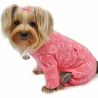 Fleece Dog Pajamas | Blush Pink Love